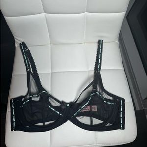 Agent Provocateur Black Bra with Blue Trim